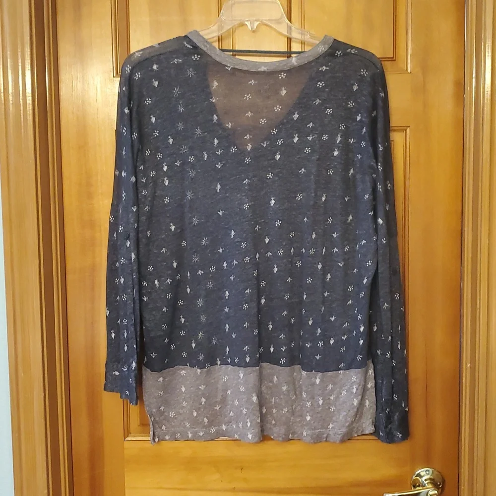 Johnny Was Pete & Greta Womans Semi Sheer‎ Linen Floral Shirt Size Medium - Picture 13 of 13